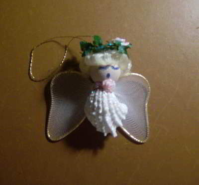 Vintage 1990s ESMERALDA Shell Angel Ornament by Annabelle’s Angels