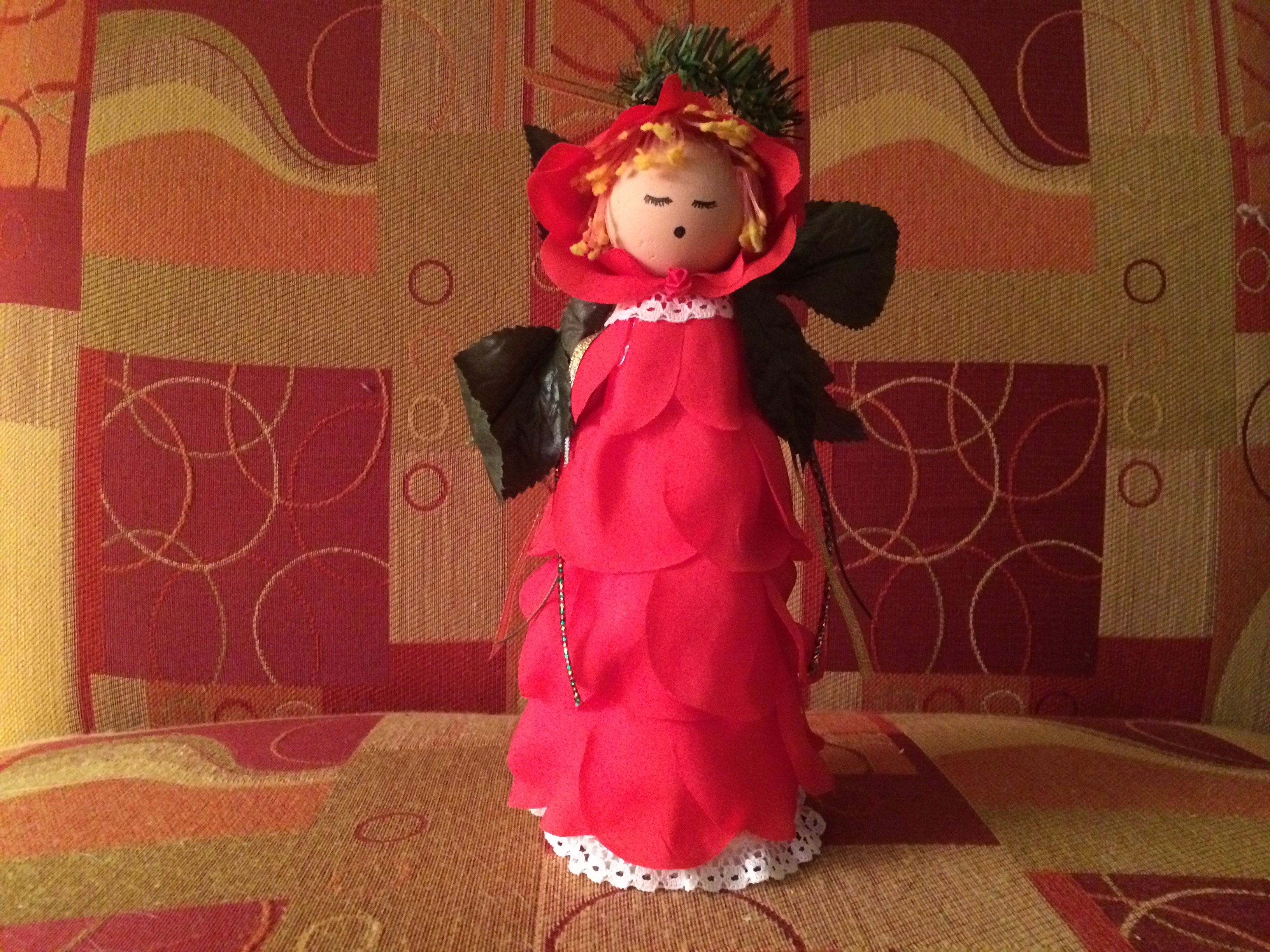 Vintage 1980s RUBY - Red Silk Petal Angel by Annabelle\'s Angels