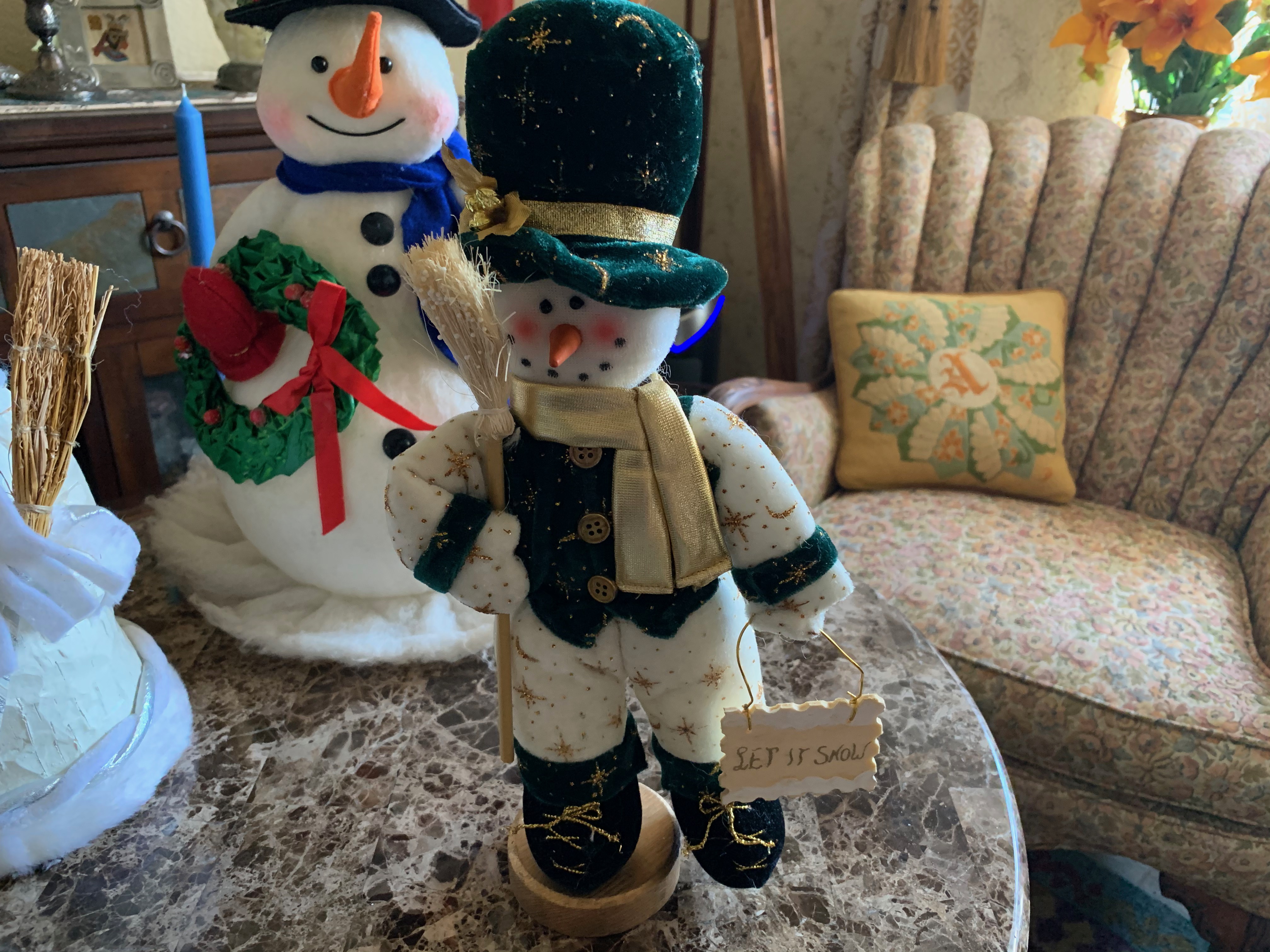 Vintage 1994 Fabric Snowman by Annabelle\'s Angels