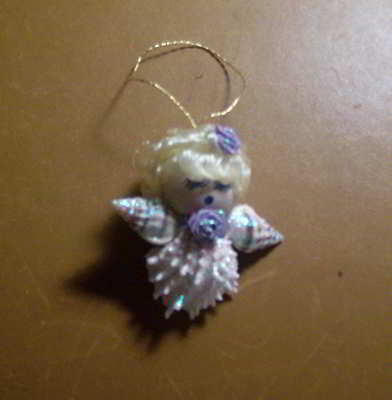 Vintage 1990s LILAC Shell Angel Ornament by Annabelle’s Angels