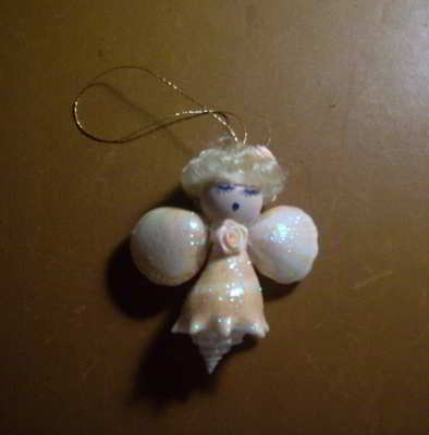 Vintage 1990s VANILLA BEAN Shell Angel Ornament by Annabelle’s Angels